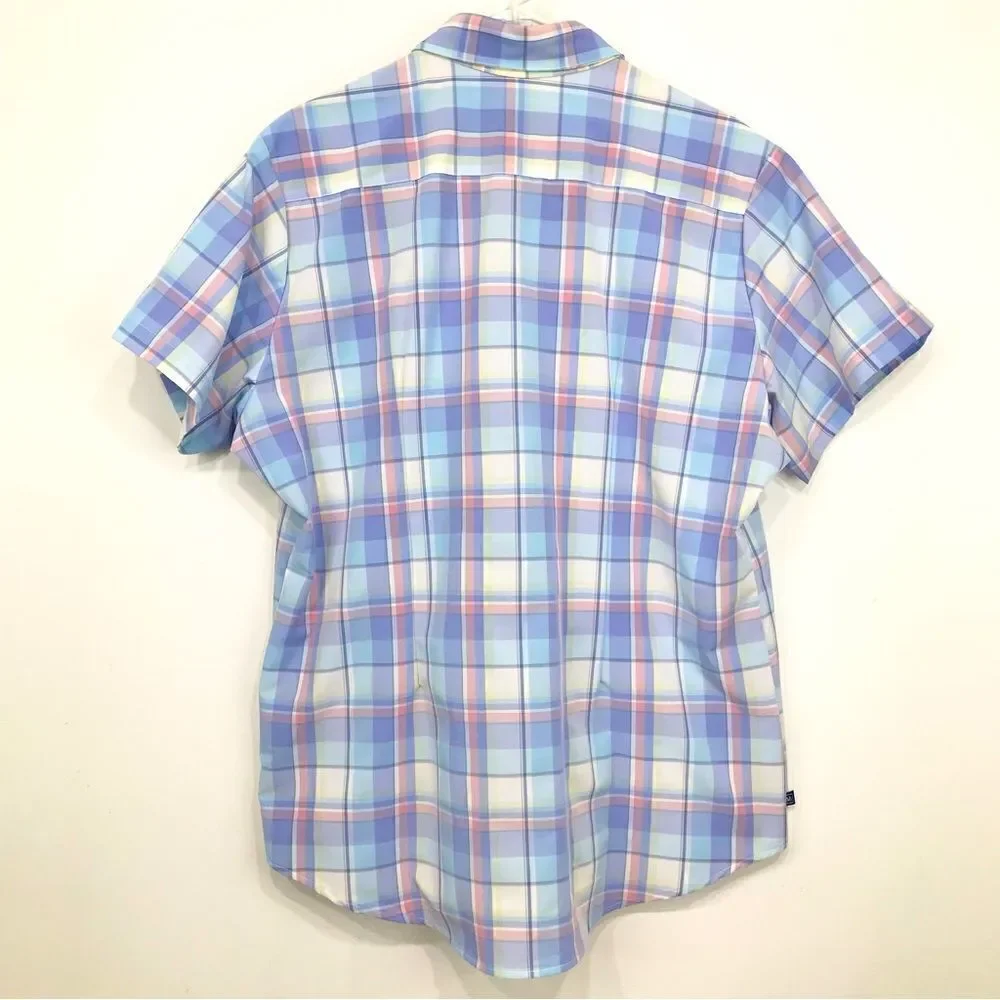 Mizzen + Main Leeward Collection Pastel Plaid Standard Fit Button Down Shirt
